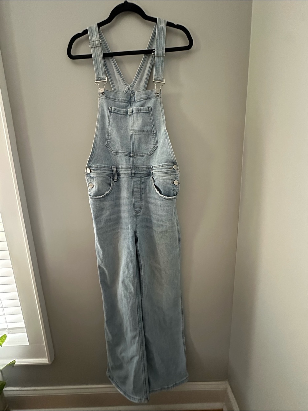 Risen Jeans Light Wash Denim Overalls - Soft Blue